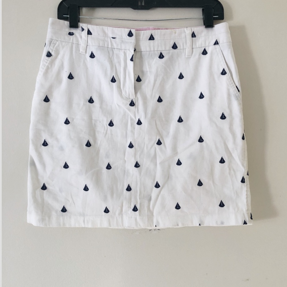 British Khaki White Skirt